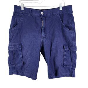 Men's Navy Blue Stone Mountain Cargo Shorts Cotton 11" Inseam Size 36